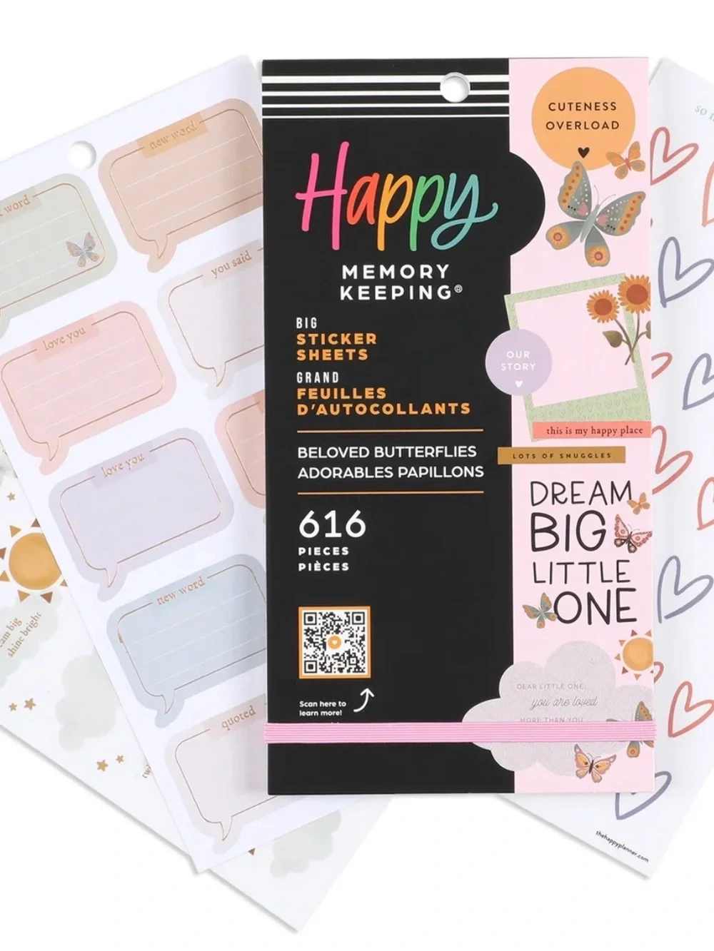 NWT-Happy Planner-Beloved Butterflies Baby VALUE PACK STICKERS - BIG